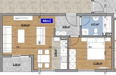 Prodaje se Jednosoban Stan na Zabjelu, Podgorica