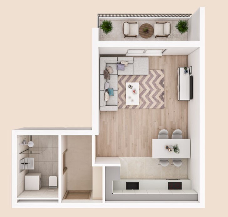 Prodaje se komforna garsonjera u izgradnji, naselje Zelenika, Podgorica