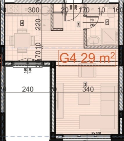 Studio apartment 29m2 under construction for sale, Zabjelo, Podgorica