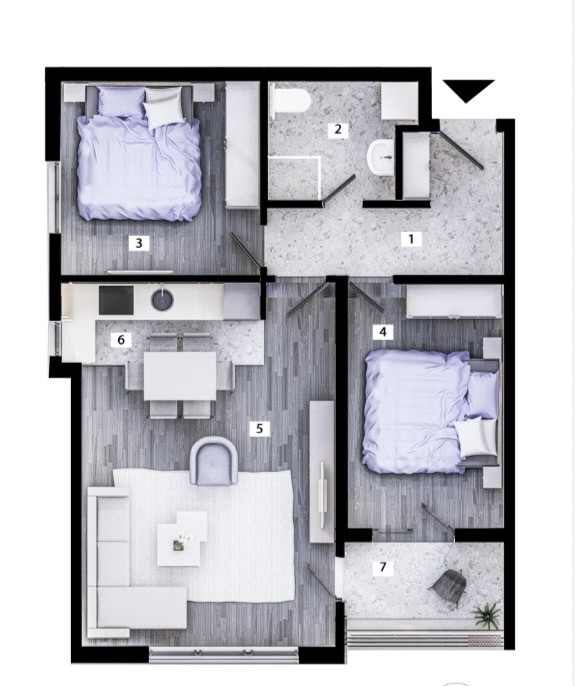 Two-bedroom apartment under construction for sale, Zabjelo, Podgorica